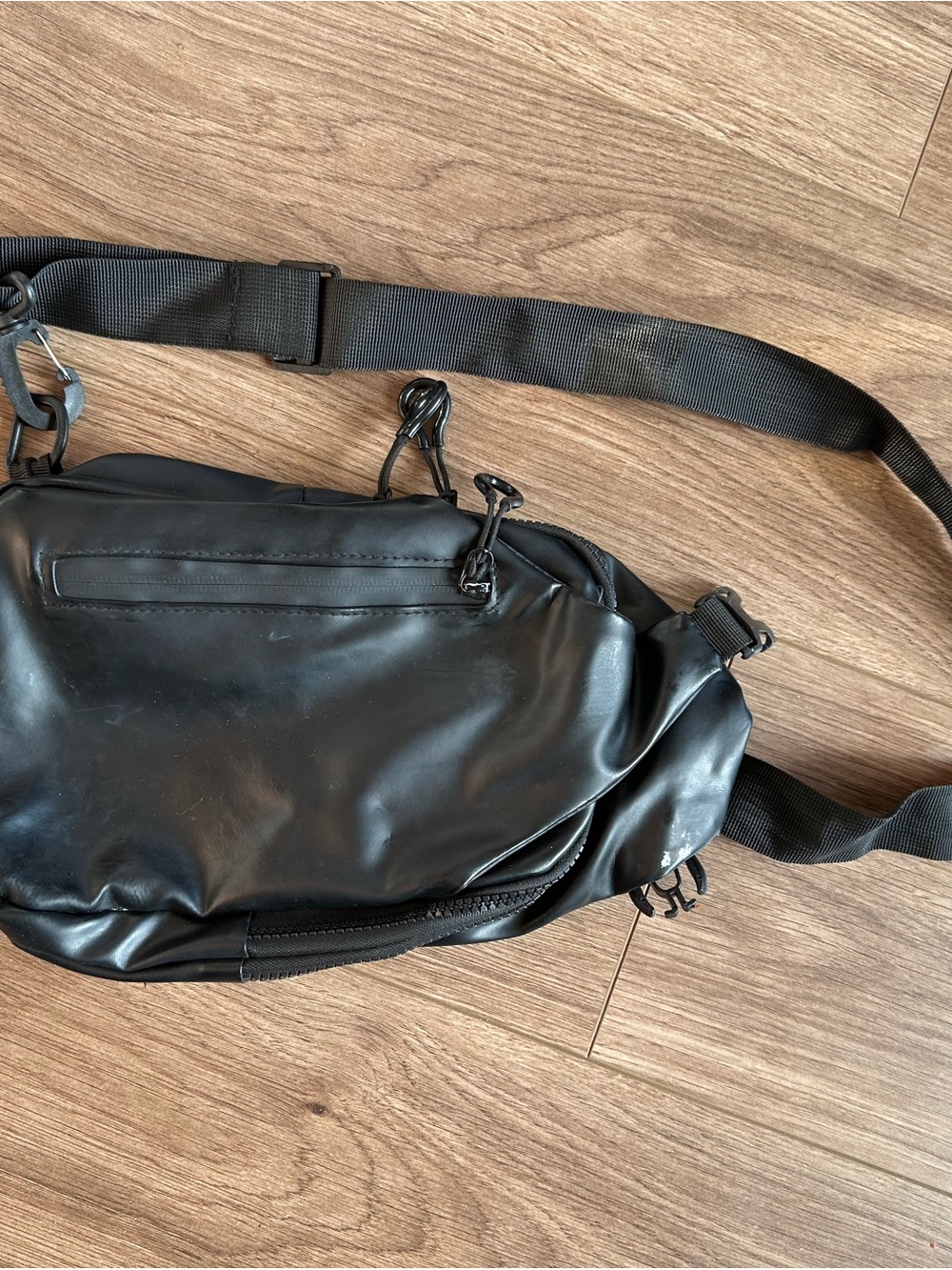 Unbranded Black Men's Leather-Effect Sling Belt Bag